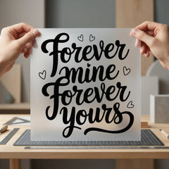 Forever Mine Yours Romantic Valentine Ready to Press DTF Transfer for Dtf