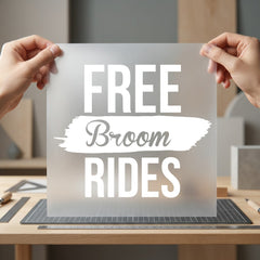 Free Broom Rides Halloween Halloween Vintage Ready to Press DTF Transfer for Dtf