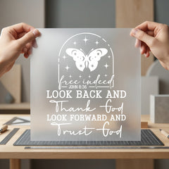 Free Indeed Butterfly Faith-inspired Christian Faith Ready to Press DTF Transfer for Dtf
