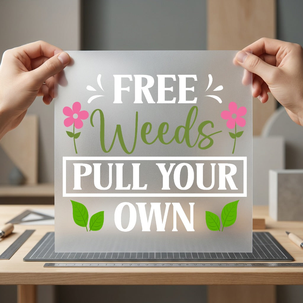 Free Weeds Pull Own Funny Ready to Press DTF Transfer for Dtf