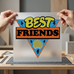 Friends Fist Bump Retro Retro Ready to Press DTF Transfer for Dtf