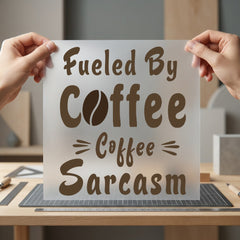 Fueled Coffee Sarcasm Humorous Funny Sarcastic Ready to Press DTF Transfer for Dtf