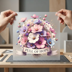 Full Hope Floral Bouquet Christian Faith Ready to Press DTF Transfer for Dtf