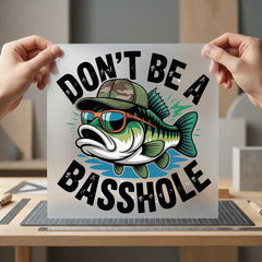 Funny Bass Fishing Wordplay Dad Funny Ready to Press DTF Transfer for Dtf