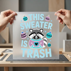 Funny Christmas Raccoon Holiday Christmas Funny Ready to Press DTF Transfer for Dtf