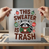 Funny Christmas Raccoon Holiday Christmas Funny Ready to Press DTF Transfer for Dtf