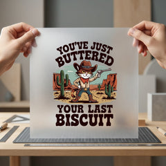 Funny Cowboy Cat Quote Mom Dad Ready to Press DTF Transfer for Dtf