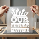 Future Matters Raised Hands Vintage Retro Ready to Press DTF Transfer for Dtf