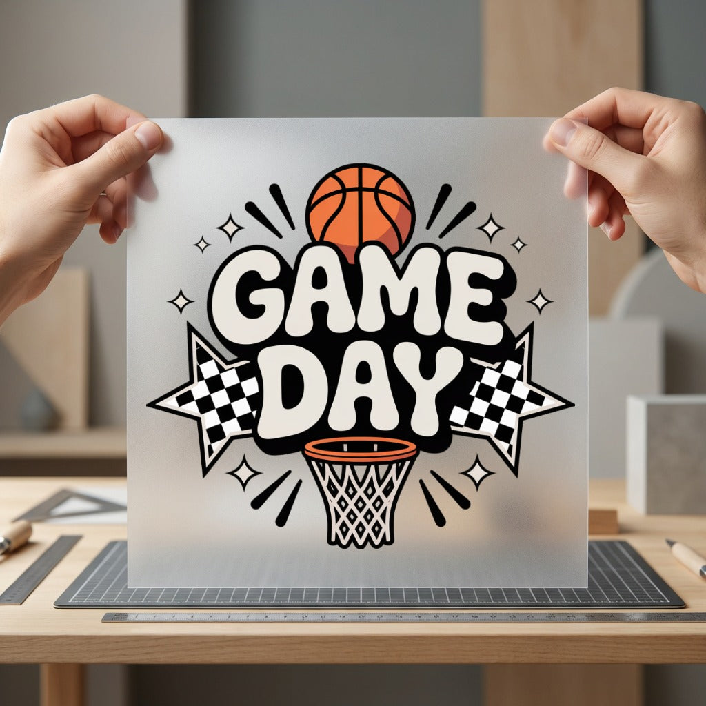 Game Day Basketball Retro Vintage Retro Ready to Press DTF Transfer for Dtf