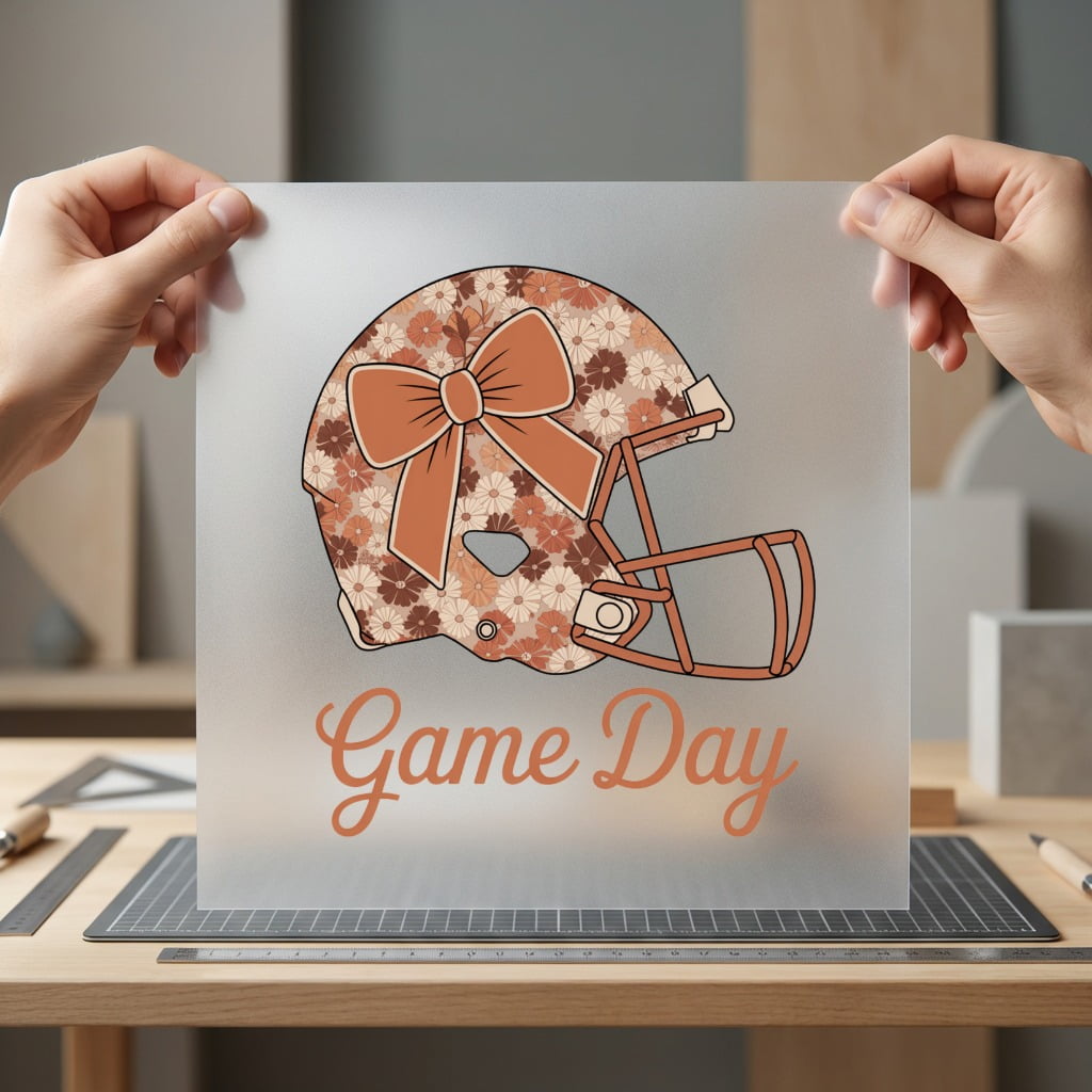 Game Day Floral Football Retro Boho Ready to Press DTF Transfer for Dtf