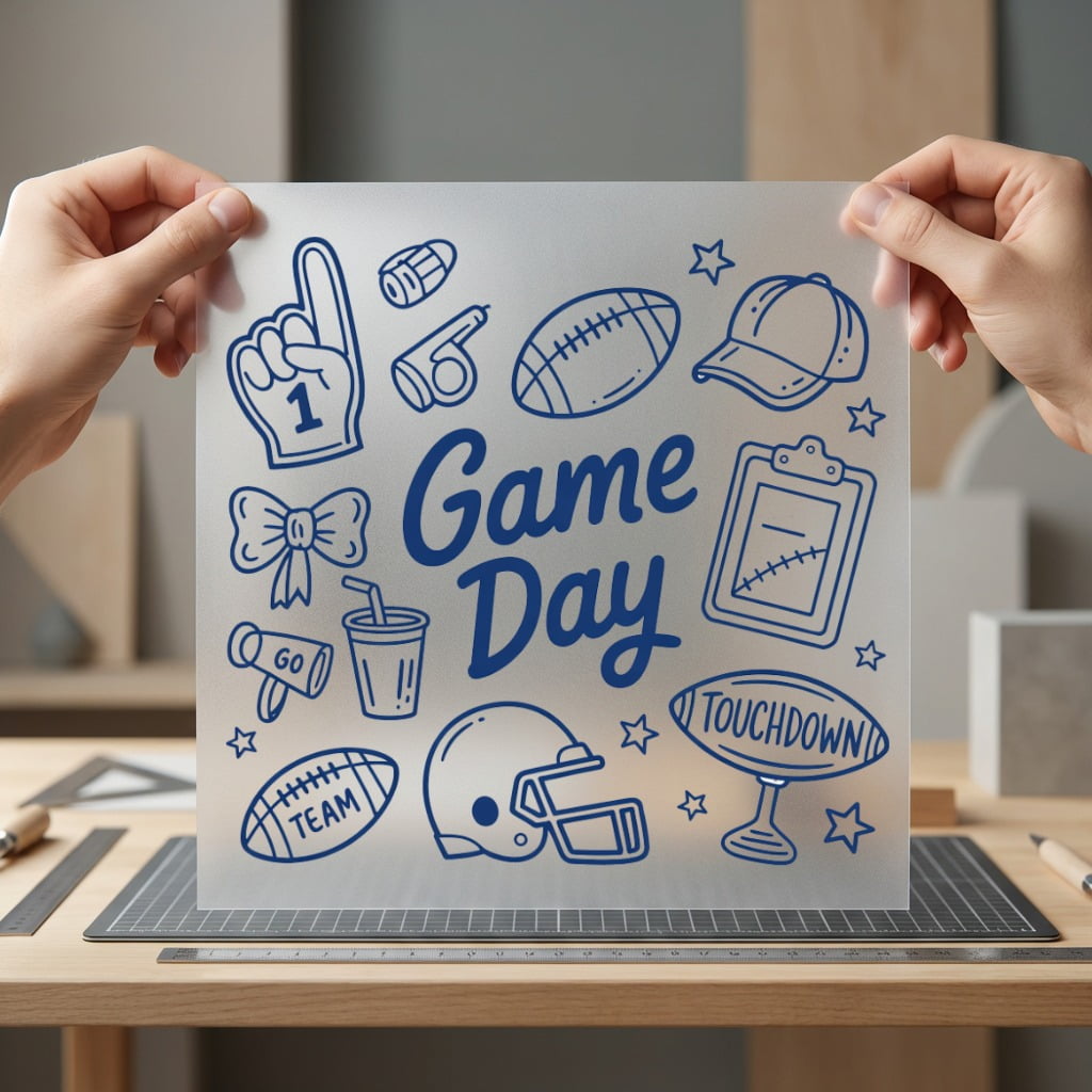 Game Day Football Doodle Retro Fitness Ready to Press DTF Transfer for Dtf