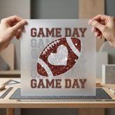 Game Day Football Heart Retro Fitness Ready to Press DTF Transfer for Dtf