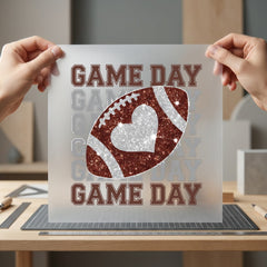 Game Day Football Heart Retro Fitness Ready to Press DTF Transfer for Dtf