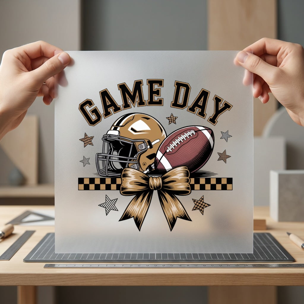 Game Day Football Helmet Vintage Retro Ready to Press DTF Transfer for Dtf