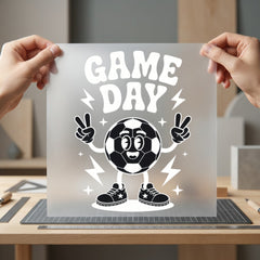 Game Day Soccer Ball Retro Fitness Ready to Press DTF Transfer for Dtf