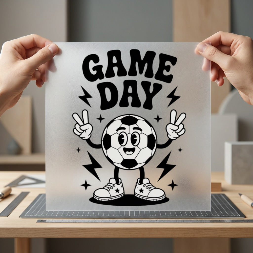 Game Day Soccer Ball Retro Fitness Ready to Press DTF Transfer for Dtf