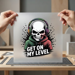 Gamer Skull Headset Retro Funny Sarcastic Ready to Press DTF Transfer for Dtf