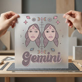 Gemini Zodiac Astrology Mystical Vintage Retro Ready to Press DTF Transfer for Dtf