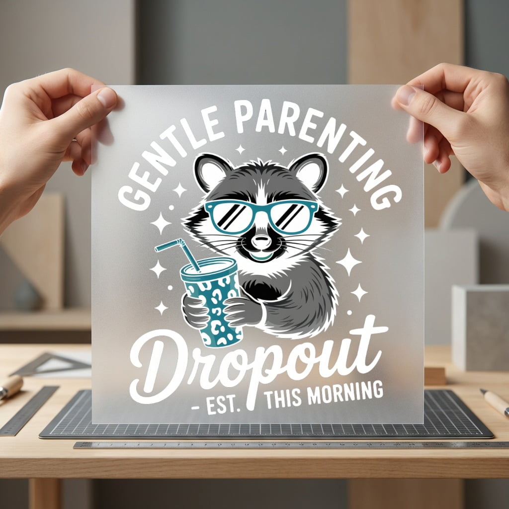 Gentle Parenting Dropout Raccoon Mom Dad Ready to Press DTF Transfer for Dtf