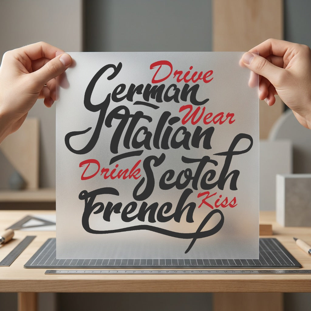 German Italian French Quote Aesthetic Ready to Press DTF Transfer for Dtf