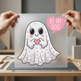 Ghost Boo Valentine Diy Halloween Valentine Ready to Press DTF Transfer for Dtf