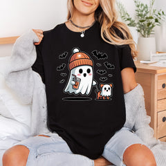 Ghost Dog Walking Kawaii Halloween Funny Ready to Press DTF Transfer for Dtf