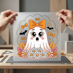 Ghost Halloween Kawaii Diy Halloween Aesthetic Ready to Press DTF Transfer for Dtf