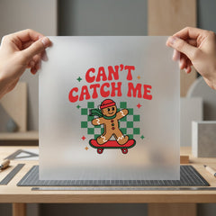 Gingerbread Skater Retro Christmas Christmas Funny Ready to Press DTF Transfer for Dtf