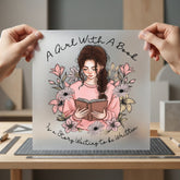Girl Book Literary Floral Floral Ready to Press DTF Transfer for Dtf