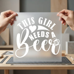 Girl Needs Beer Funny Mom Funny Ready to Press DTF Transfer for Dtf