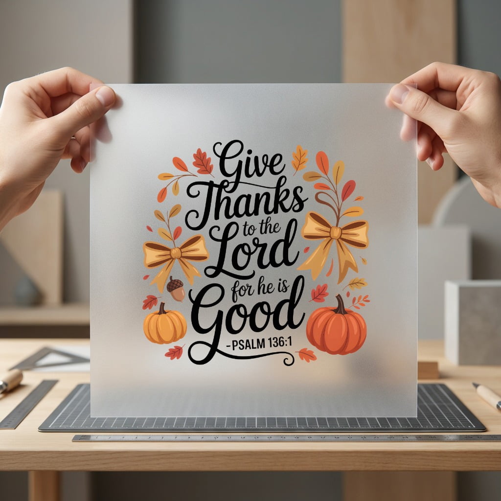 Give Thanks Lord Autumn Christian Faith Ready to Press DTF Transfer for Dtf