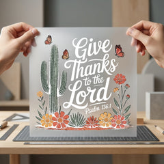 Give Thanks Lord Desert Christian Faith Ready to Press DTF Transfer for Dtf