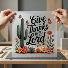 Give Thanks Lord Desert Christian Faith Ready to Press DTF Transfer for Dtf
