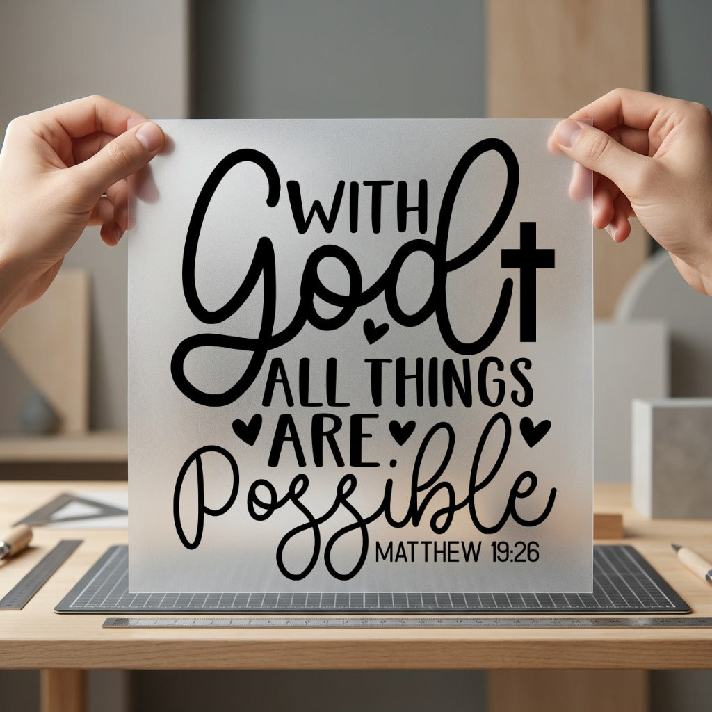 God All Things Possible Christian Faith Ready to Press DTF Transfer for Dtf