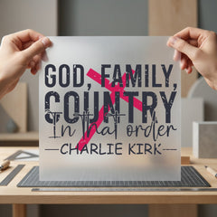 God Family Country Order Christian Faith Ready to Press DTF Transfer for Dtf