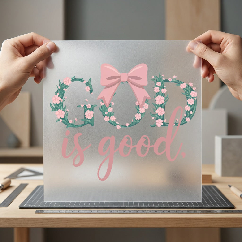 God Good Floral Faith-inspired Christian Faith Ready to Press DTF Transfer for Dtf