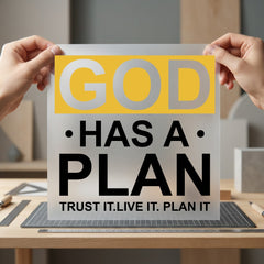God Has Plan Inspirational Christian Faith Ready to Press DTF Transfer for Dtf