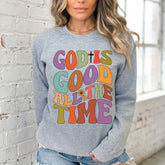 God Is Good All The Time | Retro Faith & Joy Sweatshirt - Luckets.com