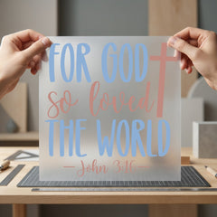 God Loved World Aesthetic Christian Faith Ready to Press DTF Transfer for Dtf