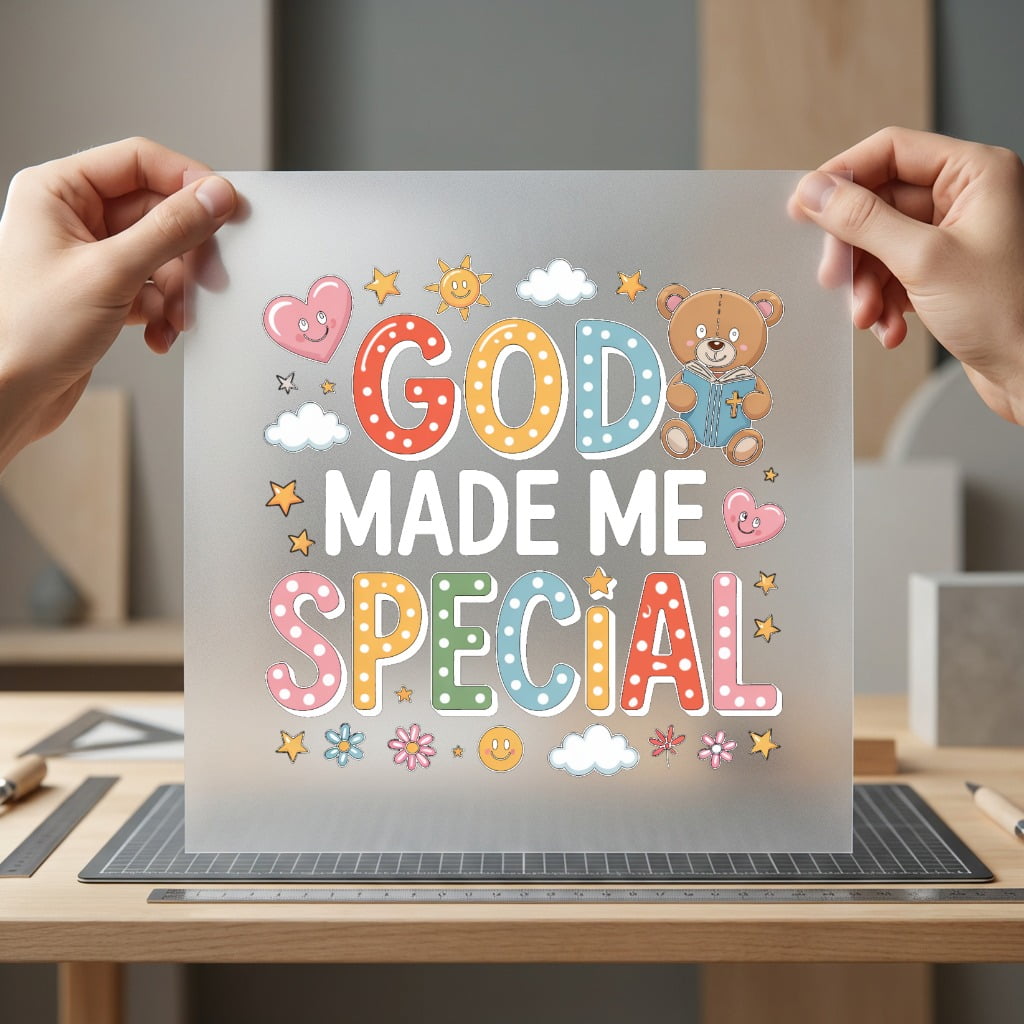 God Made Special Kids Christian Faith Ready to Press DTF Transfer for Dtf