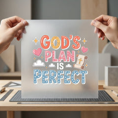 God Plan Perfect Christian Christian Faith Ready to Press DTF Transfer for Dtf