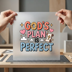 God Plan Perfect Christian Christian Faith Ready to Press DTF Transfer for Dtf