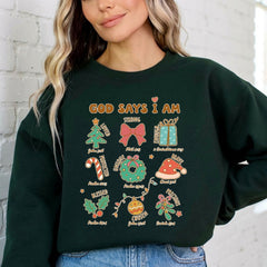 God Says I Am | Christmas Identity Sweatshirt - Luckets.com