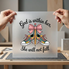 God Within Her Inspirational Christian Faith Ready to Press DTF Transfer for Dtf
