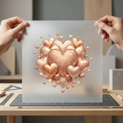 Golden Glitter Hearts Romantic Valentine Aesthetic Ready to Press DTF Transfer for Dtf