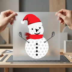 Golf Ball Snowman Christmas Christmas Winter Ready to Press DTF Transfer for Dtf