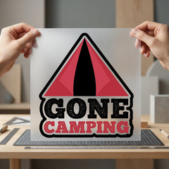 Gone Camping Tent Retro Vintage Retro Ready to Press DTF Transfer for Dtf