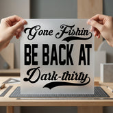 Gone Fishin Back Retro Dad Funny Ready to Press DTF Transfer for Dtf