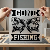 Gone Fishing Bass Retro Vintage Retro Ready to Press DTF Transfer for Dtf