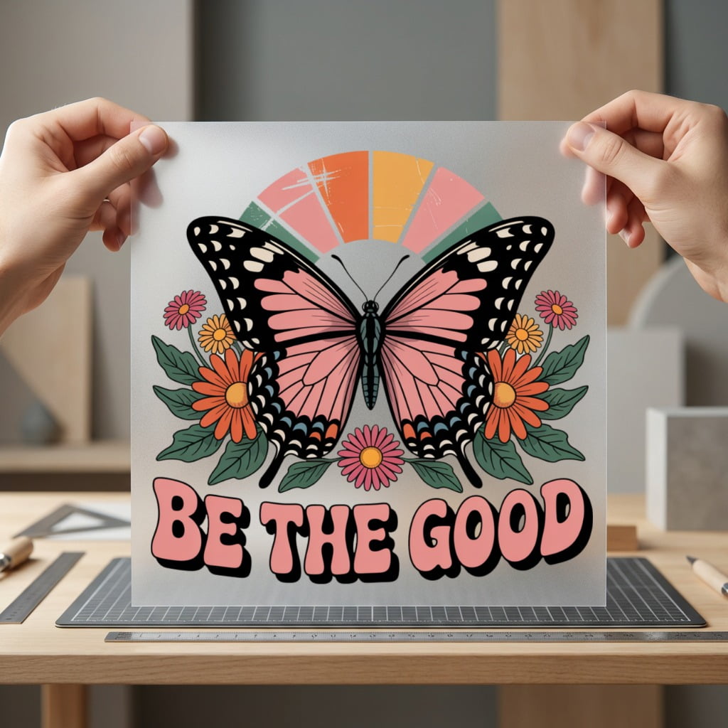 Good Butterfly Retro Floral Retro Boho Ready to Press DTF Transfer for Dtf